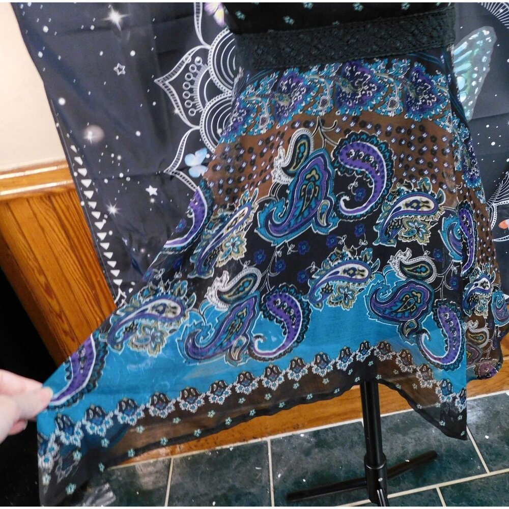 Pinky Vintage Paisley Boho Fairy Handkerchief Hem Top - Picture 6 of 9